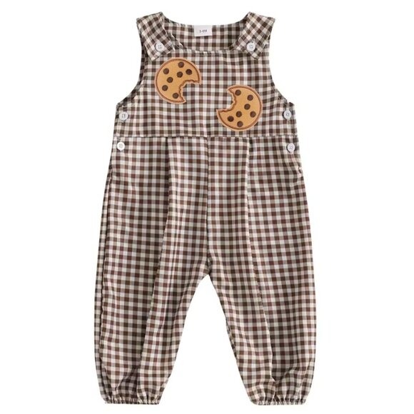 Cookies and Milk Romper First Birthday Cookies Clothes Cookies Outfit Dress - Picture 1 of 3